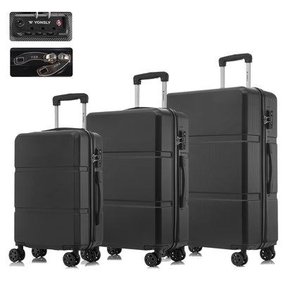 Hartschalen-Reisekoffer-Set mit 4 Rollen, ausziehbarem Griff und TSA-Schloss