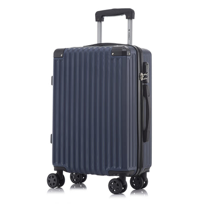Hartschalen-Trolley dunkelblau, 4 Rollen, Teleskopgriff, Schloss am Griffbereich