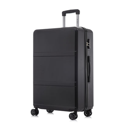 YONSLY® Hartschalen-Rollkoffer Schwarz, Seitenansicht, mit Zahlenschloss und 4 Rollen