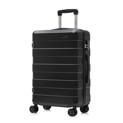 Trolley-Reisekoffer mit Hartschale, schwarz, 4 Rollen und ausziehbarem Griff