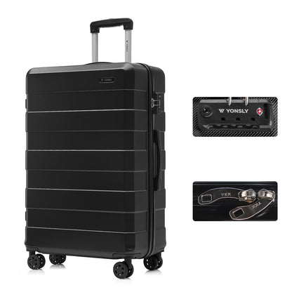 Hartschalen-Reisekoffer in Schwarz mit Trolleygriff und 4 Rollen