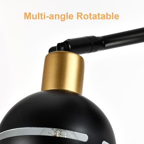 LED-Deckenstrahler mit schwenkbarem schwarzem Spot und goldener Manschette, Detail