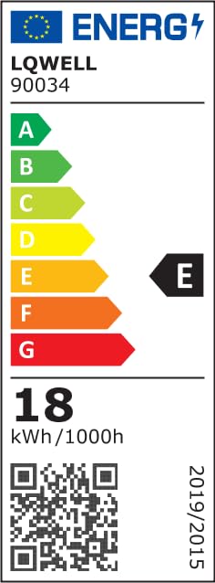 EU-Energieeffizienzlabel mit LQWELL 90034, Klasse E, 18 kWh/1000h