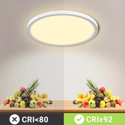 Runde LED-Deckenleuchte mit warmweißem Lichtkreis, gleichmäßige Ausleuchtung